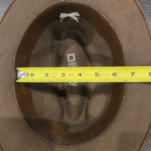 Bailey Mens Vintage Glen Crushable Furlite Hat Brown Wool Wide Brim Classic L - Picture 10 of 12